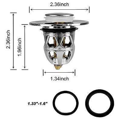 Universal Stainless Steel Basin Pop-Up Bounce Core Basin Drain