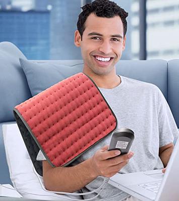 Snailax Large Heating Pad for Back Pain Relief, Heat Pads for Neck and  Shoulders, Cramps, Electric Portable Heated Pad with Fast Heating & 5  Massage