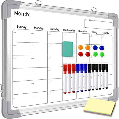 Small Monthly Calendar Dry Erase Whiteboard for Wall, 16in x 12in Magnetic  Dry Erase Board, Hanging Double-Sided White Board, Portable Board for  Drawing, Kitchen, Planning, Memo, School, Home, Office - Yahoo Shopping