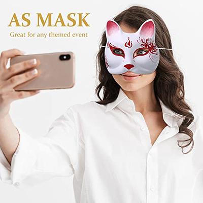 White Paper Pulp Party Masks For Women, Full Face Masquerade Mask