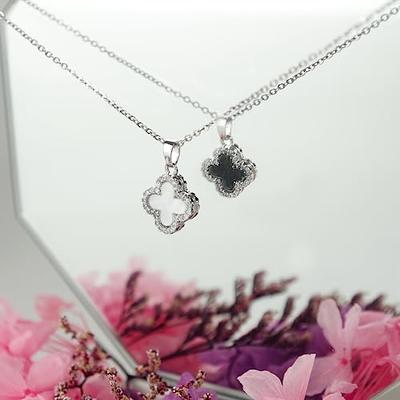 Clover Rose Gold Stainless Steel Necklace Pendant Chain For Women