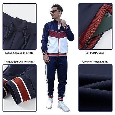 Men's Tracksuit Athletic Sports 2 Pieces Long Sleeve Full  Zipper Jacket and Sweatpant Casual Running Gym Workout Outfits(Blue,Medium)  : Clothing, Shoes & Jewelry
