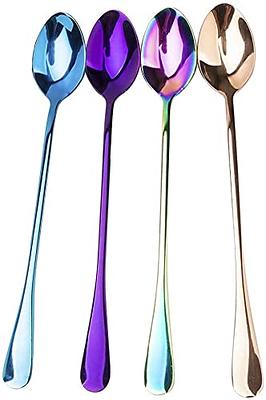 8 Pcs Coffee Stirrers Reusable 7.5 Inch Donut Swizzle Cocktail Spoon  Stainless Steel Long Handle Tall Spoon for Coffee Beverage Cocktail Drink,  Gold