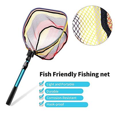 Buy Black Paw Floating Fishing Net, Fish Landing Net with 360 Degree  Adjustable Mesh Head, Foldable Fishing Net Built in Length Scale, Fly Fishing  net with Auxiliary Handle, Rubber Coated Net for