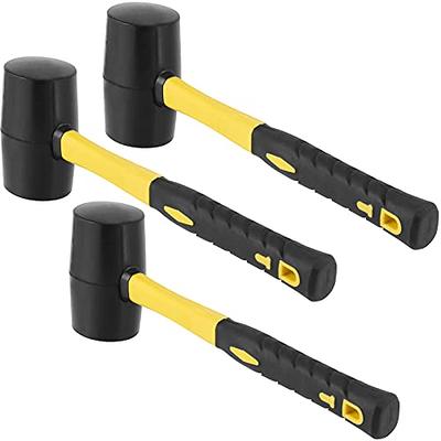 SEHOI 3 PCS 16 OZ Black Rubber Mallet Hammer, Rubber Mallet with