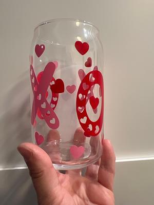 16oz Simple, Cute, Heart Tumbler Hearts 16oz Clear Tumbler Great Gift for  Cute Cup Lovers Valentine's Day Gift Idea 