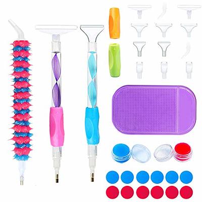  2 Pieces Diamond Painting Pen LED Drill Pens, Diamond Painting  Accessories, 12 Replacement Pen Heads, 2 Anti-Slip Mats, 2 Wax Organizer  Storage Cases for DIY Painting Craft Tools (Purple, Green) 