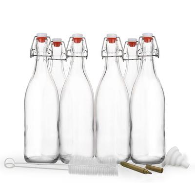  All About Juicing Clear Glass Water Bottles Set - 6