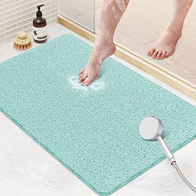 Leotruny PVC Loofah Bathtub Mats Non Slip Shower Mat for Bathroom Wet Area  Quick Drying (24''x16'', C01-Dark Grey)