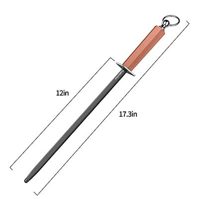 10/12'' Professional Chef Knife Sharpener Rod Diamond Sharpening Stick  Honing Steel For Kitchen Knife And Stainless Steel Knives