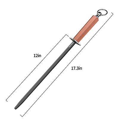 12'' Professional Chef Knife Sharpener Rod Diamond Sharpening Stick Honing  Steel For Kitchen Knife