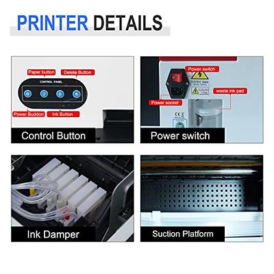 A3 DTF Printer,L1800 T-Shirt Transfer Printer with White Ink Circulatory  for DIY Direct Print T-Shirts, Hoodie,Fabrics (DTF Printer+250ml*5)