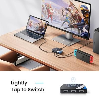 HDMI Switch 3 in 1 Out 4K UHD HDMI Switcher Splitter, Automatic Switch with  Remote Metal HDMI Switch Box Hub Support 4K 30Hz 3D 1080P HDCP1.4 for PS5