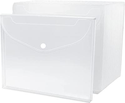 Clear Reusable Plastic Envelopes with Snap Closure, Plastic Document  Holders, 13 x 9 XL Size for Letter Paper, 30 Pack, by Better Office  Products, Poly File Envelopes, Clear, 30 Pack