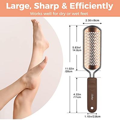 Wonder Pedi Double Sided Metal Foot File - Stainless Steel Feet Callus  Remover Made in Germany - Feet Scrubber Dead Skin - Heel Scraper for  Cracked