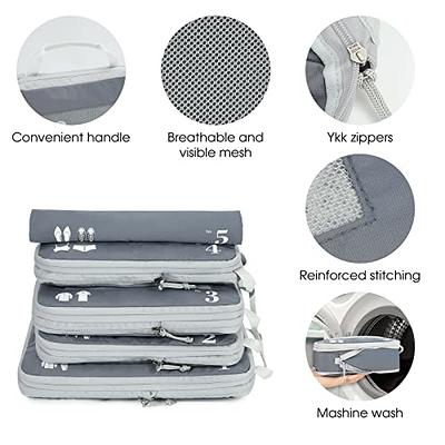 YYDSLEE Compression Packing Cubes for Travel Carry on Suitcase Organizer  Bags Expandable Travel bags Organizer for Luggage Compression Bags Travel  Essentials+ Shoe Bag, Laundry Bag, 6 Set(Blue & Grey) - Yahoo Shopping