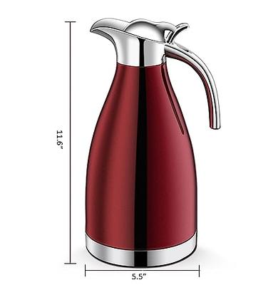 68oz Thermal Carafe, double wall insulated tea warmer, Food Grade Stainless  Steel coffee carafe for 12+ Hours Hot or Cold thermos carafe 2.0L/8 cups