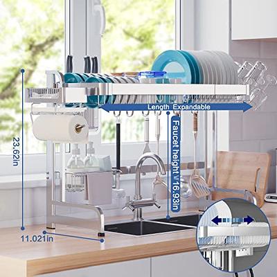 ULG Over The Sink Drying Rack, 2 Tier Length Adjustable (24.4-37) St