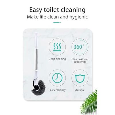 Hanging Toilet Brush and Holder Set, 360° Toilet Curved Design