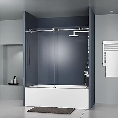 DELAVIN 56-60 in. W x 59 in. H Frameless Bathtub Door, Water