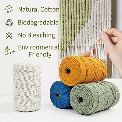 100M/Roll Macrame Cotton Cord 3mm Colored Cotton Macrame Yarn Rope Twine  String For DIY Crafts Knitting Hangers Macrame Supplies