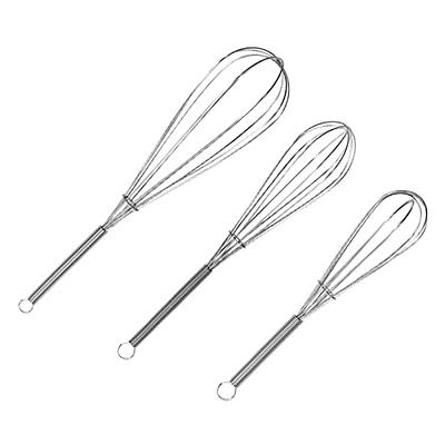 3 Pack Stainless Steel Whisks 8+10+12, Wire Whisk Set Wisk