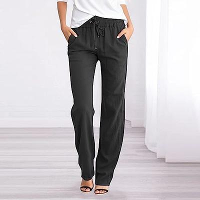 drawstring loose fit cargo pants high