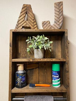 Bathroom Shelf with Industrial Farmhouse Towel Bar