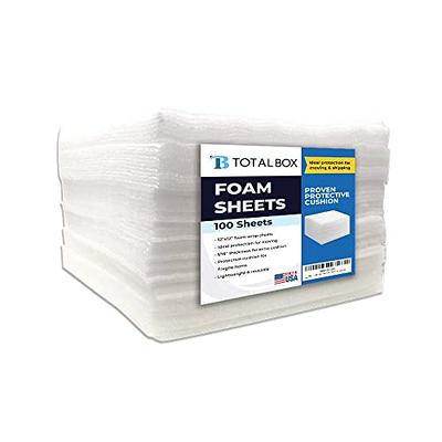 TotalBox 50 Pack Foam Sheets 12 x 12 x 1/8 Foam Cushioning for Moving  Shipping Packaging Storage