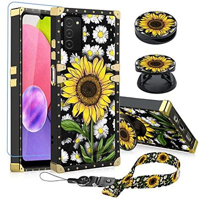 iPhone 11 Pro Max Square Case with Ring Stand Holder Floral Flower Luxury  Elegant Soft TPU Shockproof Protective Metal Decoration Corner Phone Case