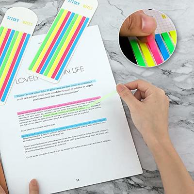 TRANSPARENT HIGHLIGHTER TABS with Sticky Back Long Page Markers