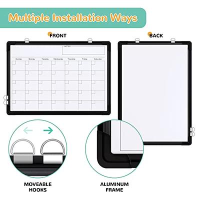Small Weekly Calendar Dry Erase Whiteboard for Wall, 16 x 12 Magnetic Dry  Erase Board, Hanging Double-Sided White Board, Portable Board for List,  Kitchen, Planning, Memo, Home, Office