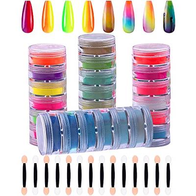 Duufin 24 Colors Nail Pigment Powder Colorful Fluorescent Powder