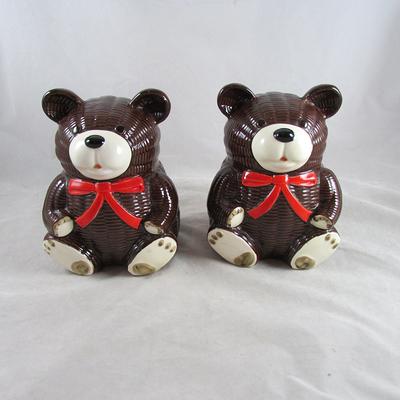 Omc Japan Ceramic Bear Bookends Textured Ribbed Red Bow Accents 6 Vintage  1970S - Yahoo Shopping