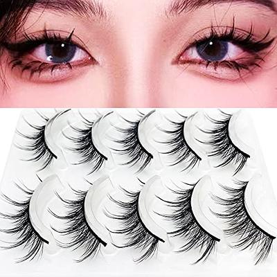 Manga Lashes Natural Look Anime Lashes Cosplay False Eyelashes with Clear  Band 3D Wispy Eyelashes Asian Japanese Korean Style Manhua Lashes Look Like