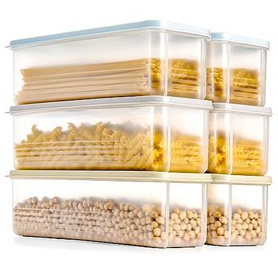 Pasta Containers for Pantry - Set of 4 Pack Plastic Spaghetti Nooddle  Organizer, Airtight Food Storage Containers with Lids