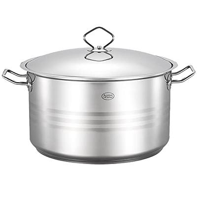 Alpine Cuisine Aluminum Non-Stick Dutch Oven Pot with Glass Lid, 10 Quart,  Gray