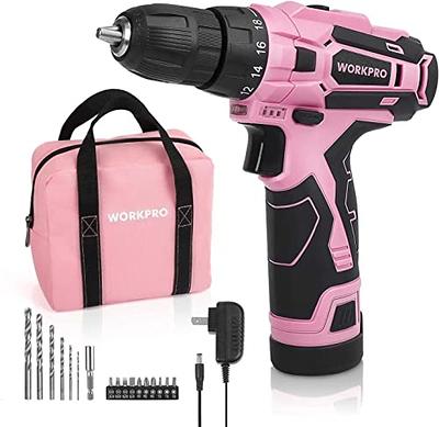 Bielmeier 20V Pink Cordless Drill Set with Lithium-Ion,Charger,3/8