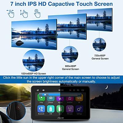 CARPURIDE NEW 7 Inch Double Din Car Stereo Wireless Apple Carplay Android  Auto