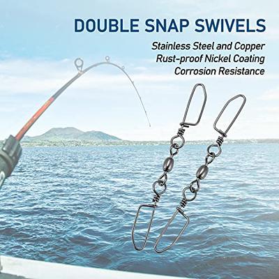 Dr.Fish 20 Pack Double Snap Swivels, High Strength Crane Swivels with  Coastlock Snaps Stainless Rust Resistant Saltwater Rolling Barrel Swivels  Connector Trolling Planer Board Line Release Clips 77LB - Yahoo Shopping