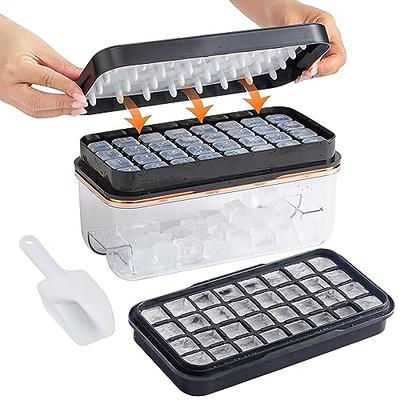 One-button Press Ice Cube Tray Mould Container Box with Lid