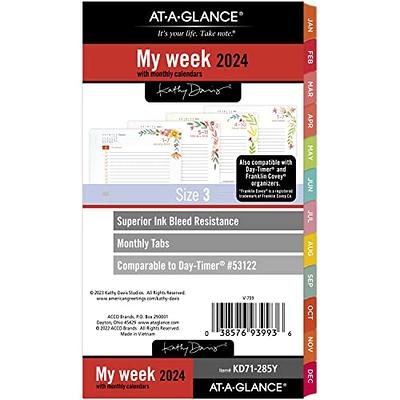 AT-A-GLANCE 2024 Weekly & Monthly Planner Refill, 53122 Day-Timer, 3-3/4 x  6-3/4, Size 3, Portable Size, Kathy Davis (KD71-285Y-24) - Yahoo Shopping