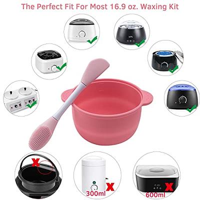  2 PCS Silicone Wax Warmer Liner Nonstick Wax Pot Replacement  Wax Warmer Liner Bowl with Wax Spatula, Heat Safe,Easy Clean,Reusable &  Foldable Waxing Liner for All Kinds of 16oz Wax