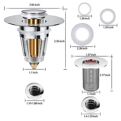 Universal Bathroom Sink Stopper Pop Up for 1.06-1.80 Drain Holes,with Hair  Catcher Shower Drain Strainer(Fit Hole from 1.4-1.97), Stainless Steel Sink  Strainer for Bathroom Washbasin Bathtub Drain - Yahoo Shopping