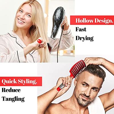 Hair Brush HIPPIH Faster Blow Drying Detangling Brush Curved