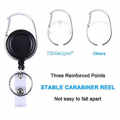 Wisdompro Retractable Badge Holder with Lanyard, Double Sided PU Leather ID  Card Holder with Carabiner Badge Reel Clip and 18.8 inch Neck Lanyard -  Black, Vertical - Yahoo Shopping