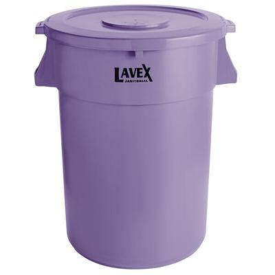 Lavex 55 Gallon Purple Round Commercial Trash Can