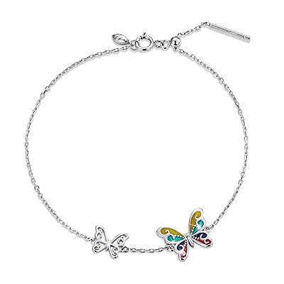 IEFWELL Initial Charm Bracelets for Girls - Crystal Butterfly Bracelets for  Teen Girls Gifts, Dainty Heart Initial Charm Bracelets for Girls Women