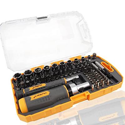 MulWark Screwdriver Bits & Socket Set 77 Pieces, Ratchet Screwdriver Set with Case, Multipurpose Tool Kit for DIY & Professional Use, Premium Bits