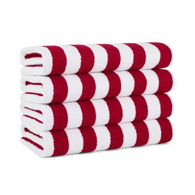 Oversized Cotton Hand Towels in Red